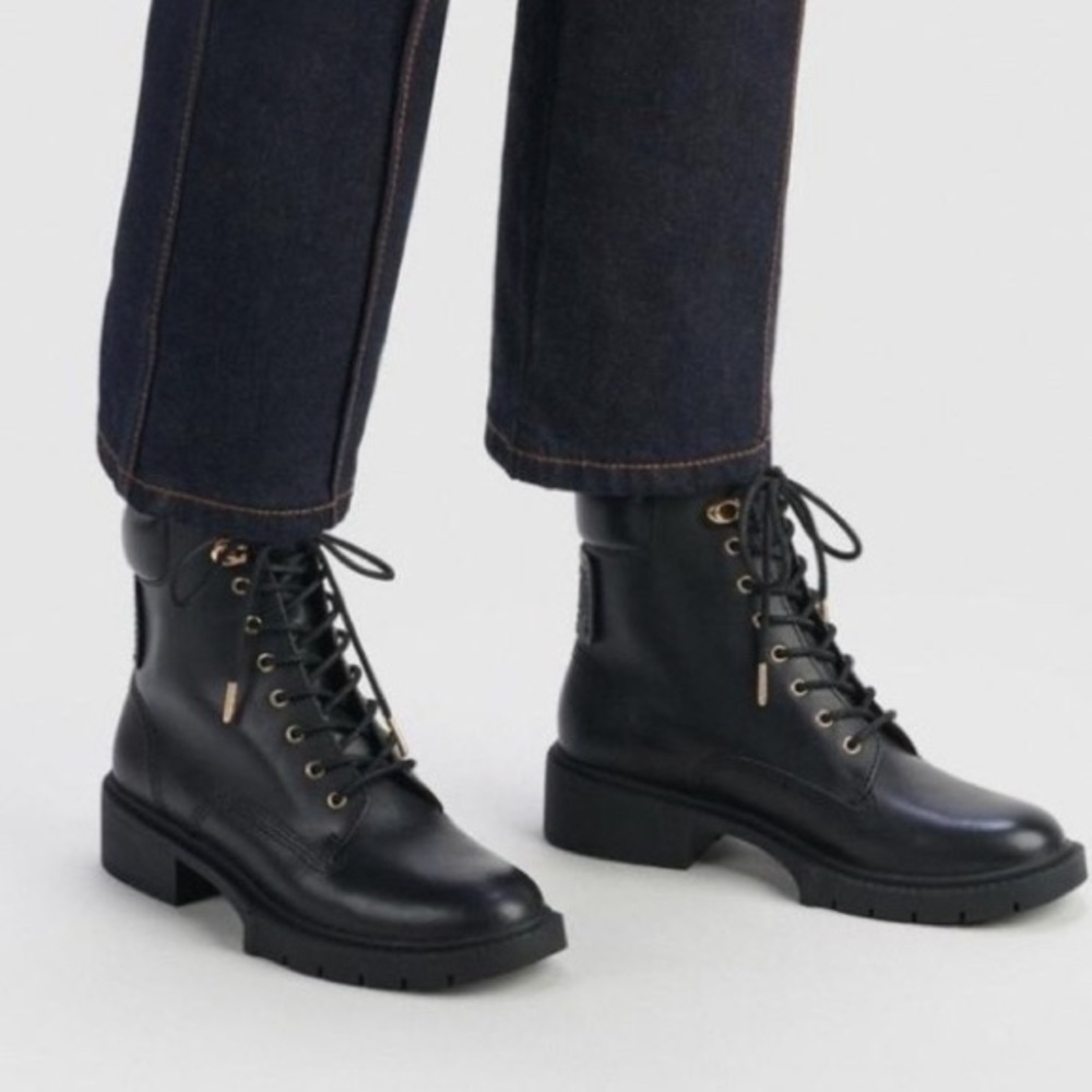 COACH Women’s Lorimer (G5293) Black Leather Ankle Boots Size 7.5 B - Picture 4 of 13